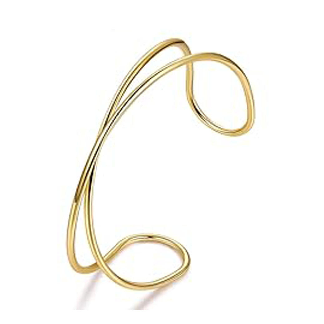 Elegant Geometric Plated Iron Open Adjustable Arm Cuff for Women