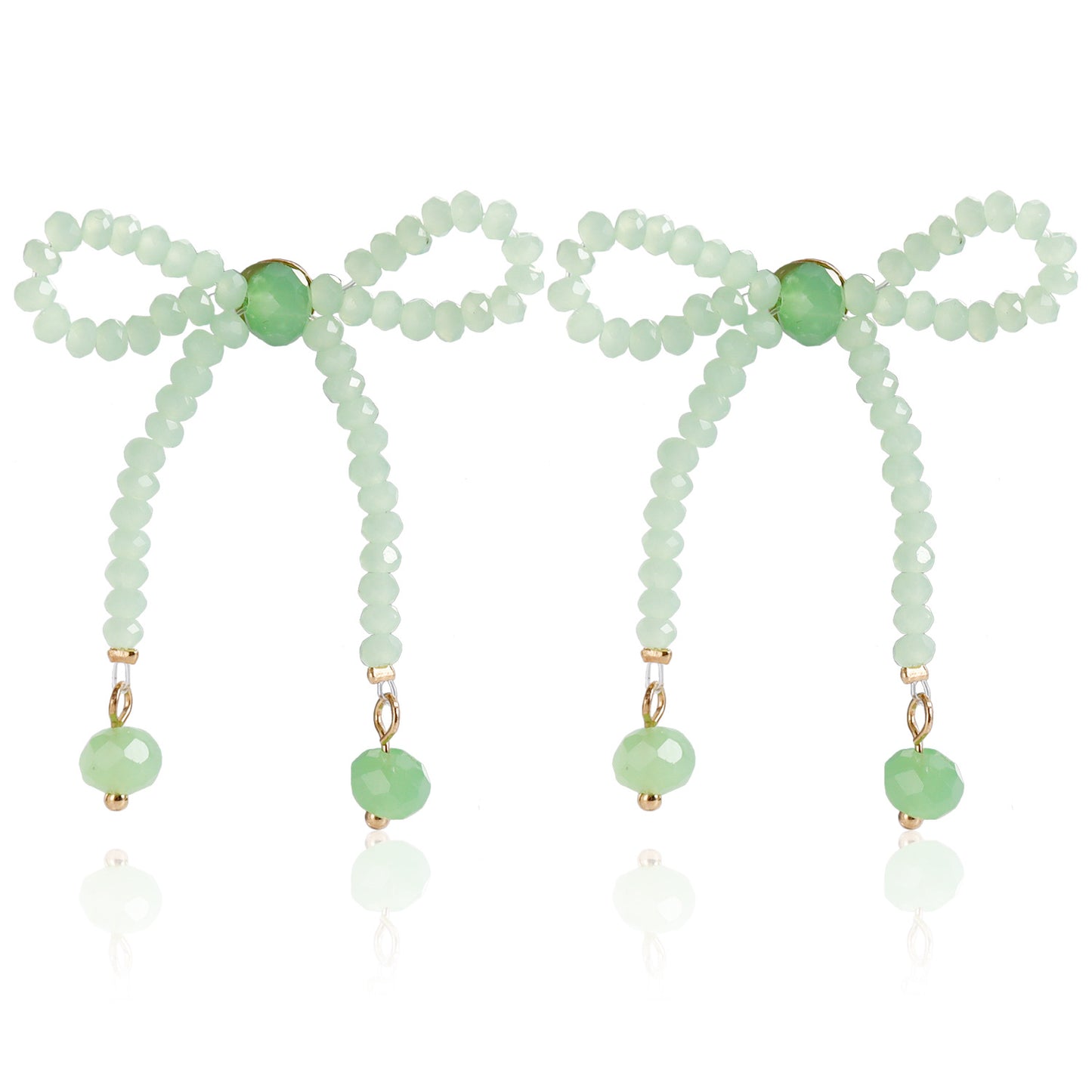 Pendientes Vintage Tejidos a Mano con Forma de Lazo Estilo Perla para Mujer con Acabado Chapado