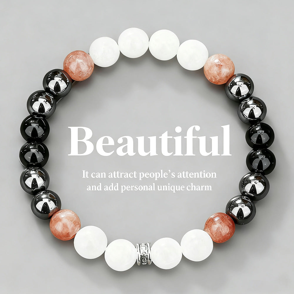 Fashion Casual Business Crystal Beaded Bracelet Unisex Hand Jewelry