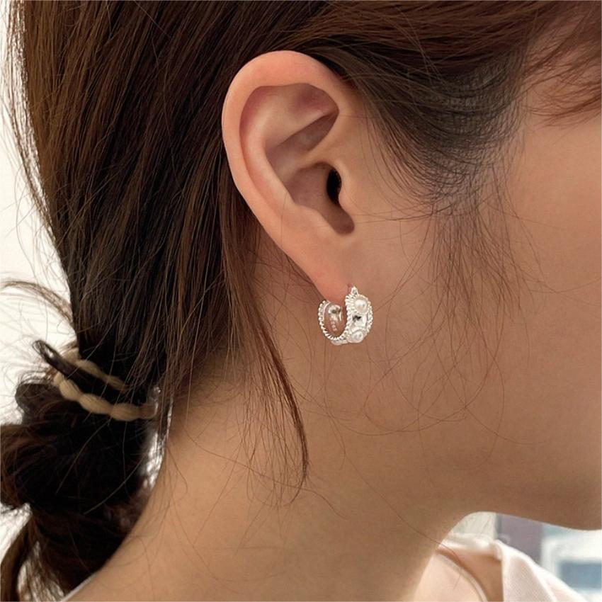 Pendientes de letras con corte cuadrado geométrico de plata de ley 925, estilo coreano minimalista con acabado chapado