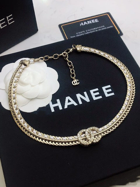 Elegant Luxury Letter Rhinestone Gold Plated Brass Snake Chain Necklace for Women