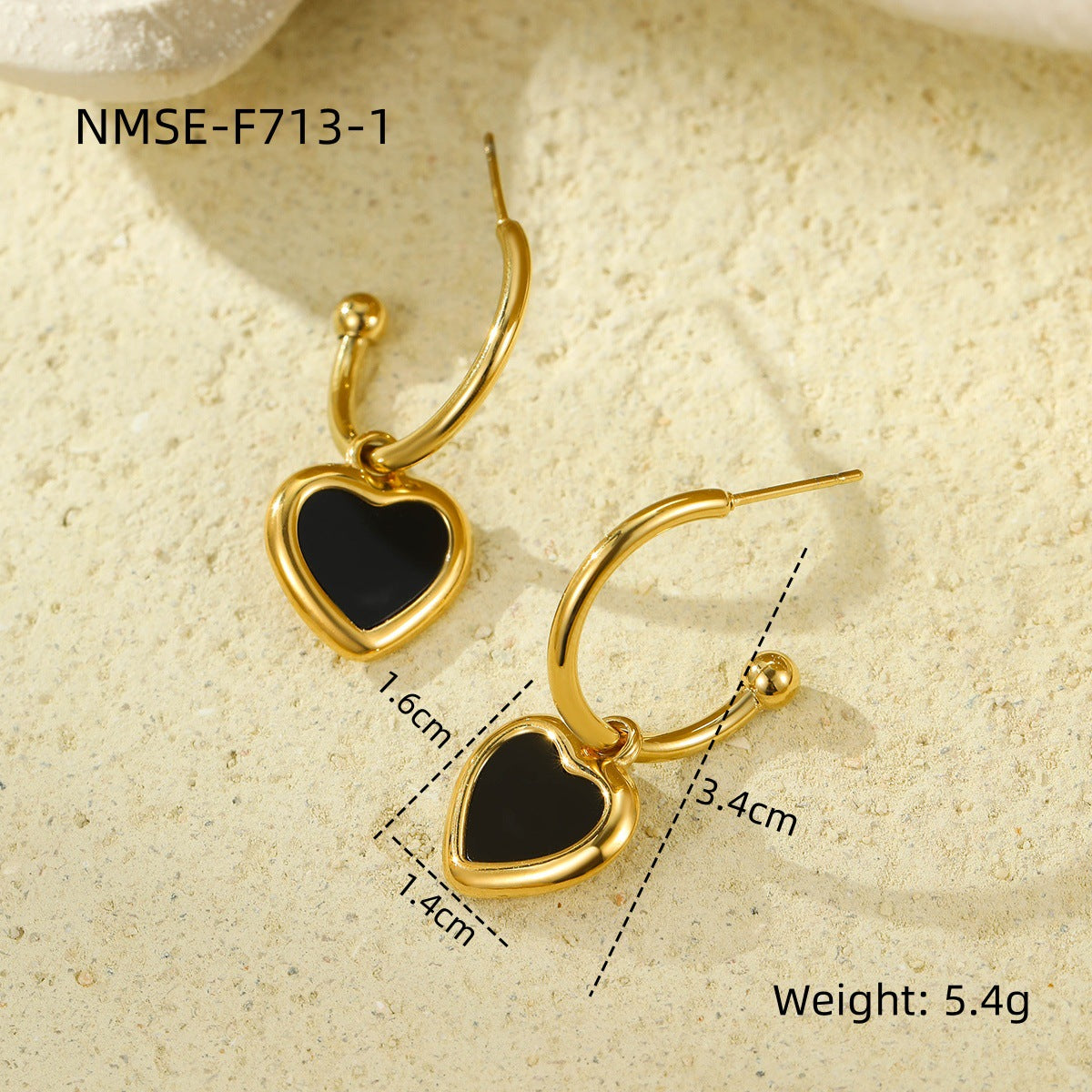 Pendientes de Acero Inoxidable con Forma de Corazón Vintage, con Acabado Chapado para Mujer, Ligeros, de Lujo, para Uso Diario