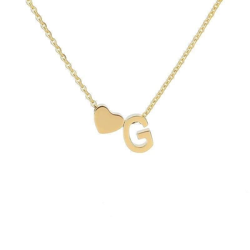 Collana Minimalista con Ciondolo a Cuore in Acciaio Inossidabile, Charms in Acciaio al Titanio e Finitura Placcata per Uomo e Donna