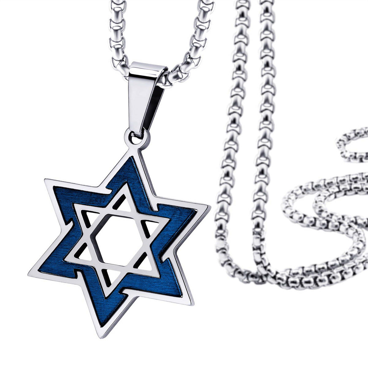 Minimalist Geometric Star Pendant Necklace in Stainless Steel and Titanium Steel with Polished Finish for Unisex Wear