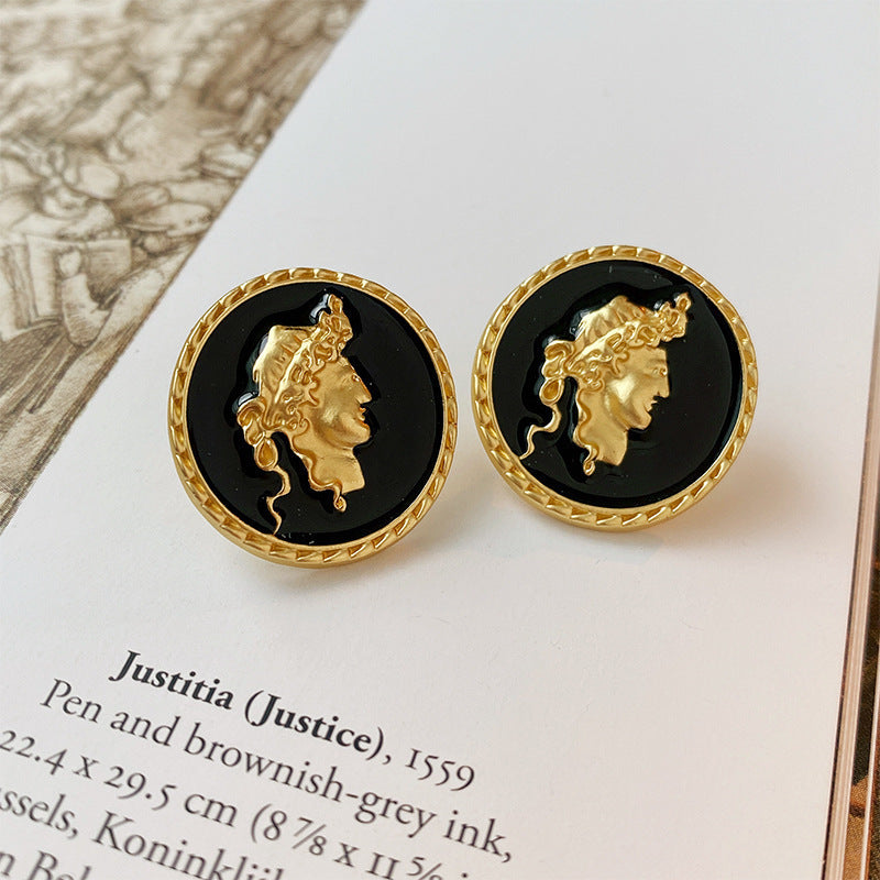 Vintage Geometric Alloy Earrings with Gold-Plated Finish and Stainless Steel Posts for Women