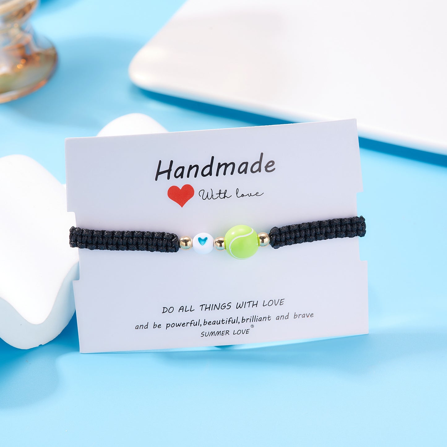 Casual Plated Acrylic Round Ball Bracelet for Women