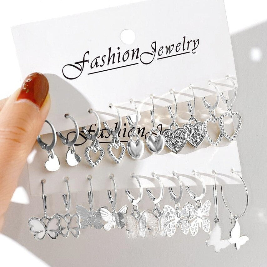 Fashion Geometric Round Gold Plated Zinc Alloy C-Shape Hoop Earrings with 925 Sterling Silver Posts