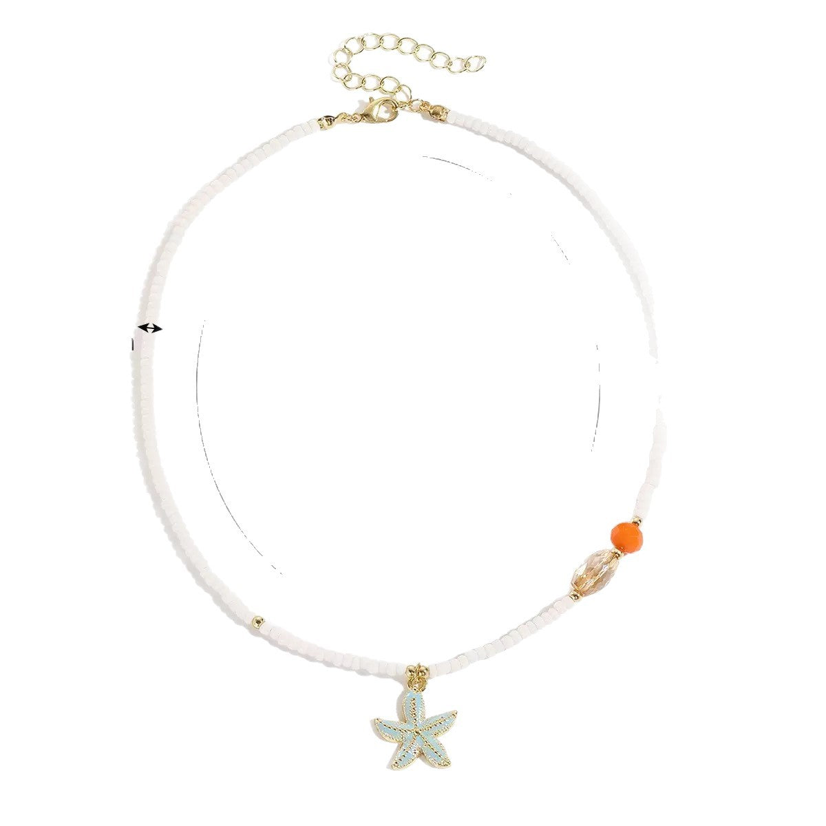 Collana da donna con ciondolo a stella geometrica in lega colorata a goccia d'olio e catena a cavo