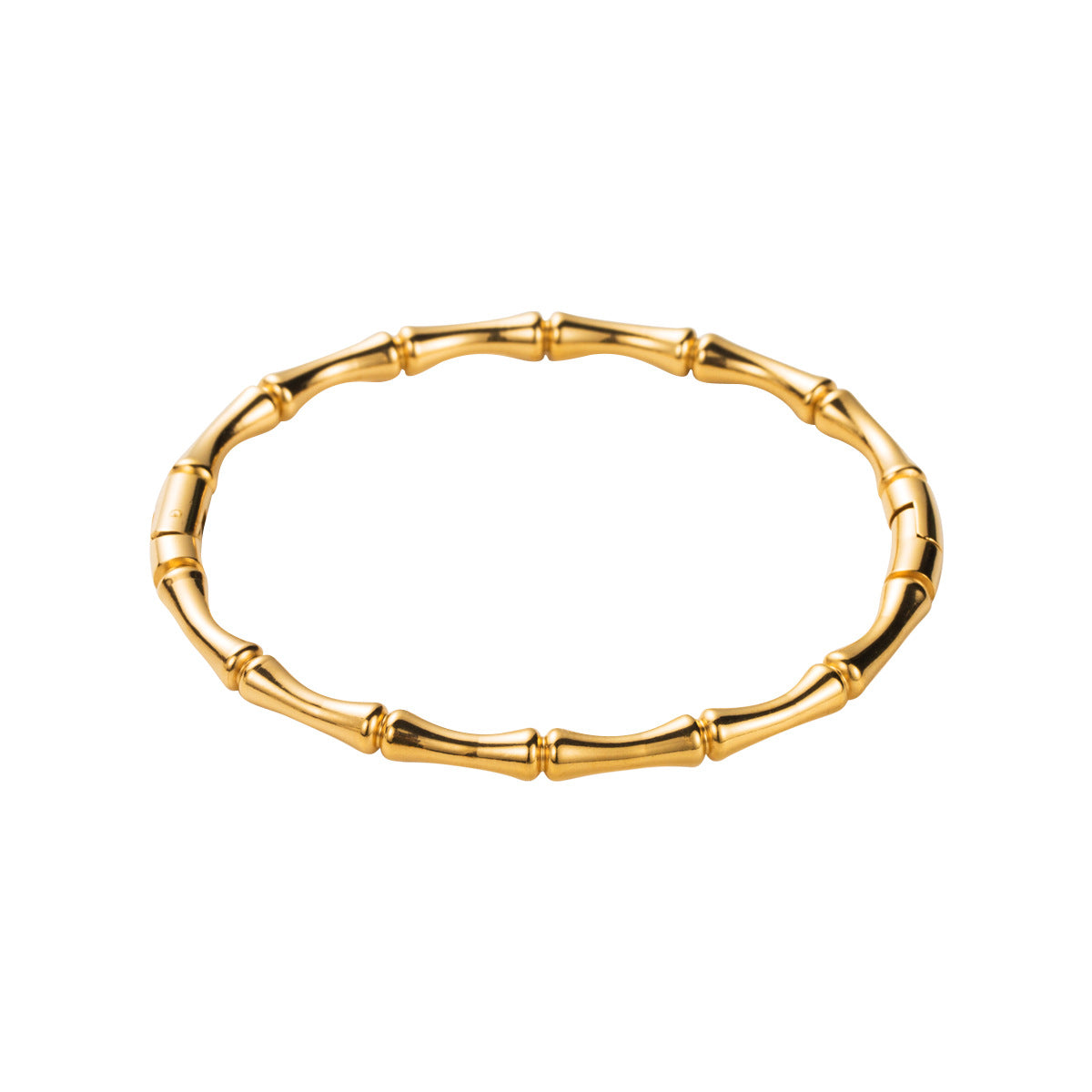 Sweet-Edgy Bamboo-Joint Stainless Steel Enamel Bangle Bracelet for Women