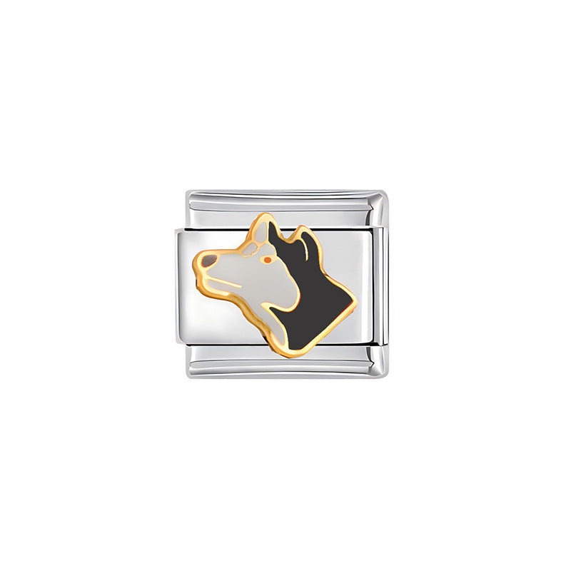 Sweet Cartoon Animal Stainless Steel Plated DIY Charm Bar Bracelet