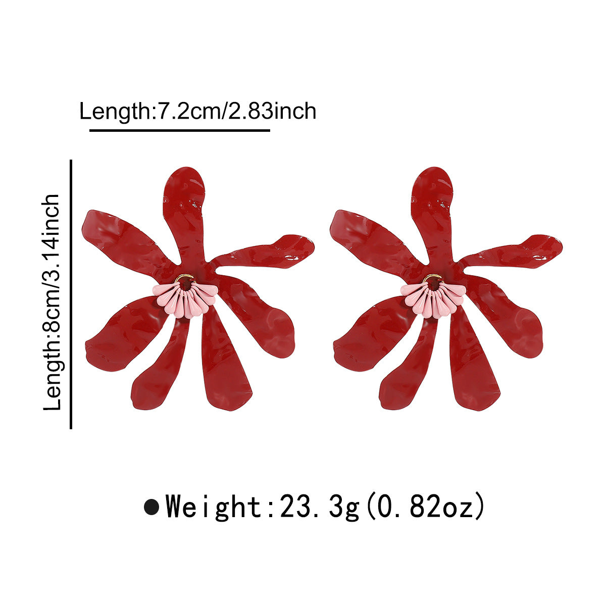 Minimalist Floral Alloy Earrings with Enamel Finish for Women Summer Vacation Style
