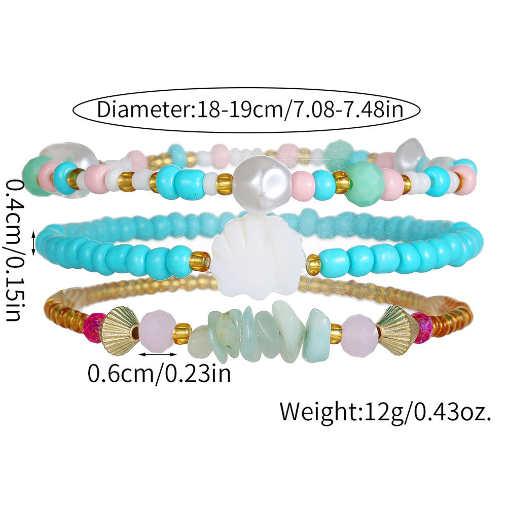 Casual Handmade Seed Beads Shell Imitation Pearl Bracelet