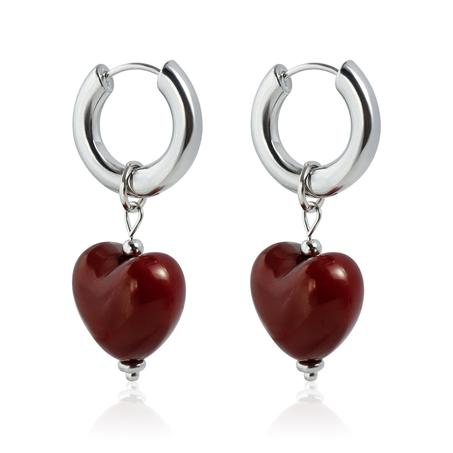 Orecchini da donna elettroplaccati in lega di zinco a forma di cuore e orsetto, in stile vintage