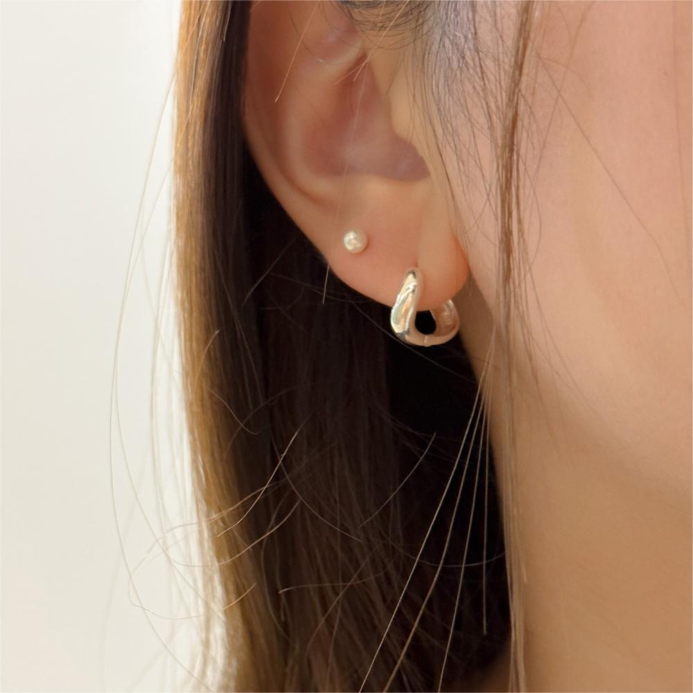 Minimalist Sweet 925 Sterling Silver Plated Geometric Letter Earrings