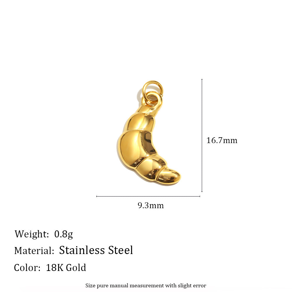 18K Gold Plated Stainless Steel Bow Star Charm Bar for Women