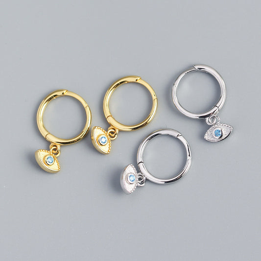 Pendientes de plata de ley 925 con diseño geométrico cuadrado y diamantes de imitación de Sweet Streetwear