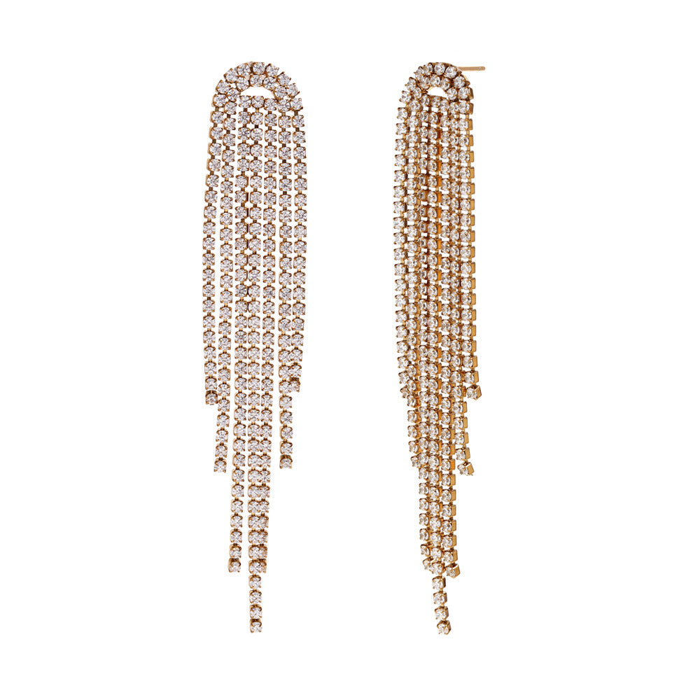 Fashionable Geometric Stainless Steel Earrings with 18K Gold Plating and Micro-Paved Zirconia for Women
