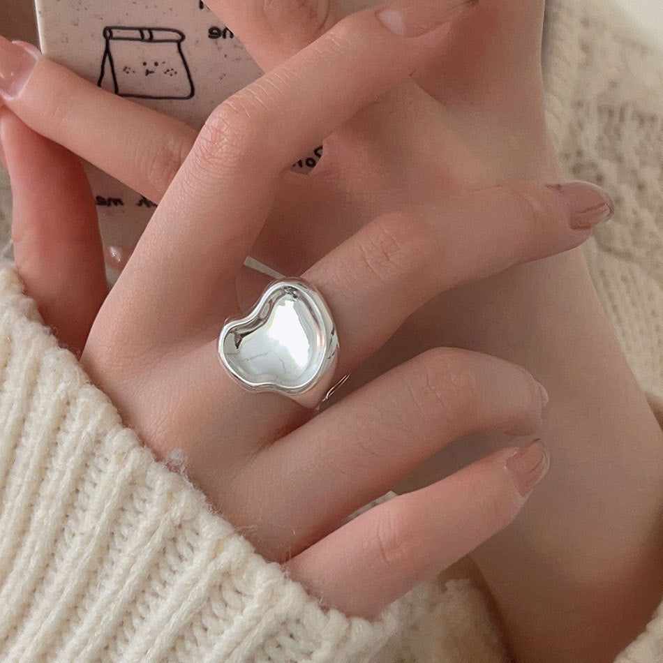 Anello Aperto Geometrico Minimalista da Donna in Argento Sterling 925