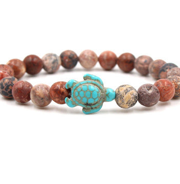 Minimalist Animal Turtle Turquoise Beaded Bracelet Unisex