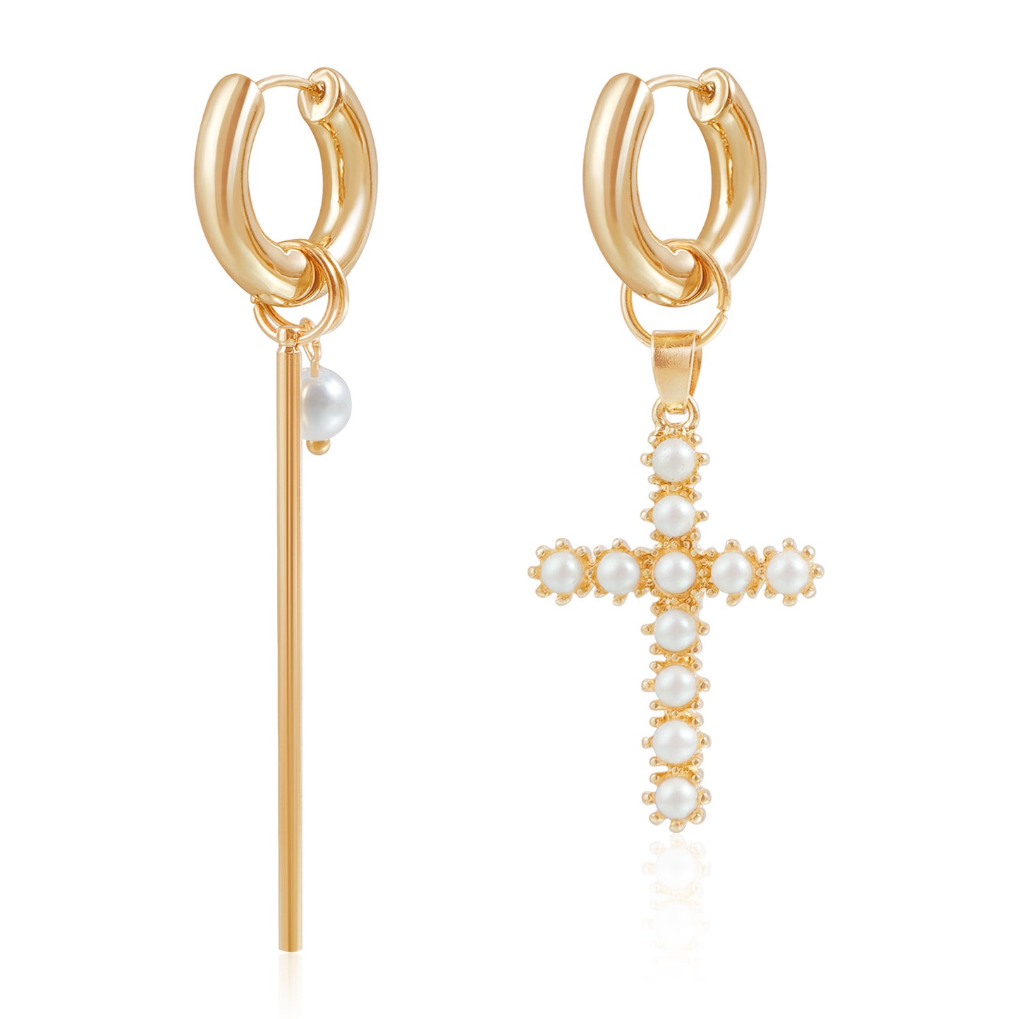 Pendientes de lujo estilo estrella, corazón, cruz y flor en aleación con acabado galvanizado para mujer