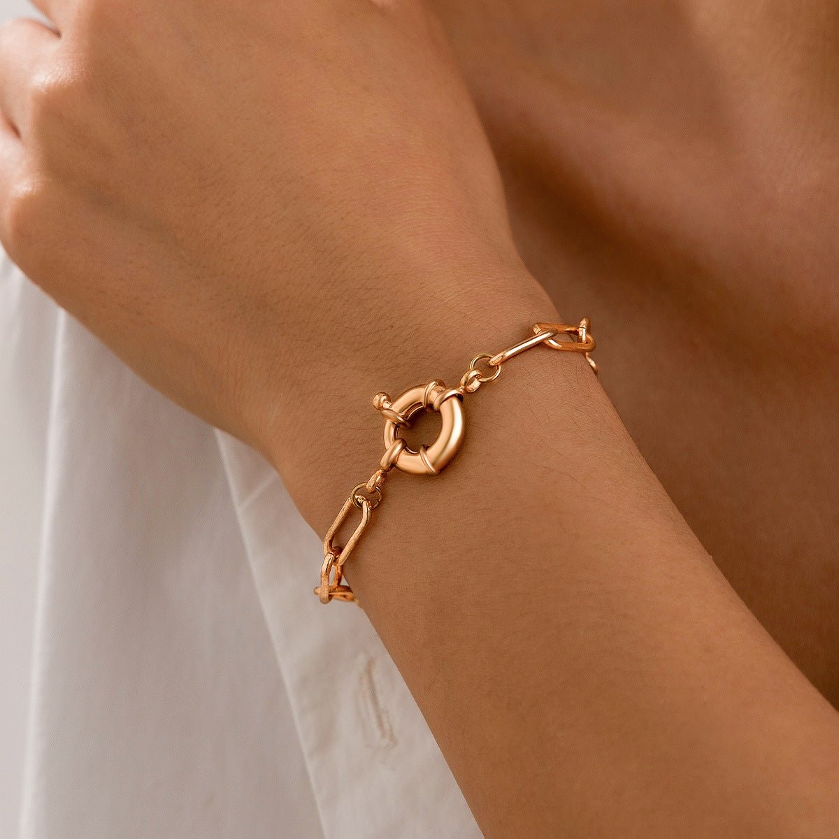 Punk Geometric Alloy Plated Bracelet for Women