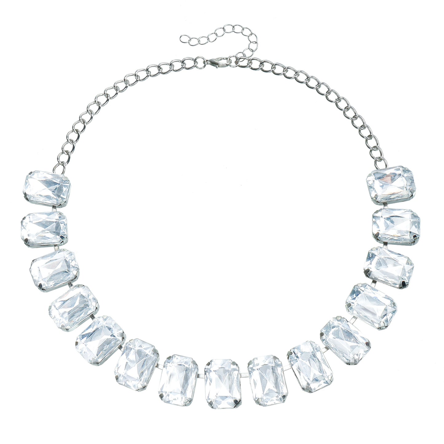 Fashionable Crystal-Embellished Clavicle Necklace with Tassel and Heart Shape in Alloy with Plating Finish for Women