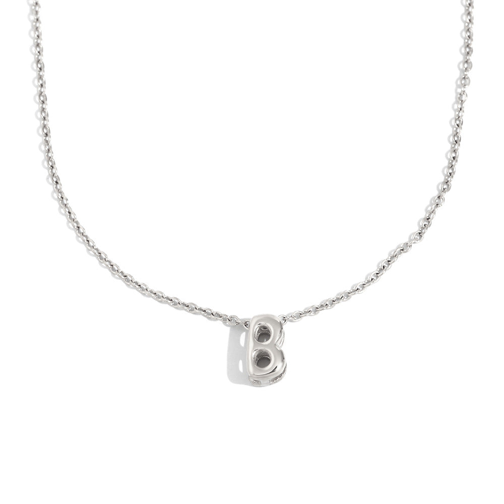 Fashionable Minimalist Letter Pendant Necklace in Stainless Steel with 18K Gold Plating for Women