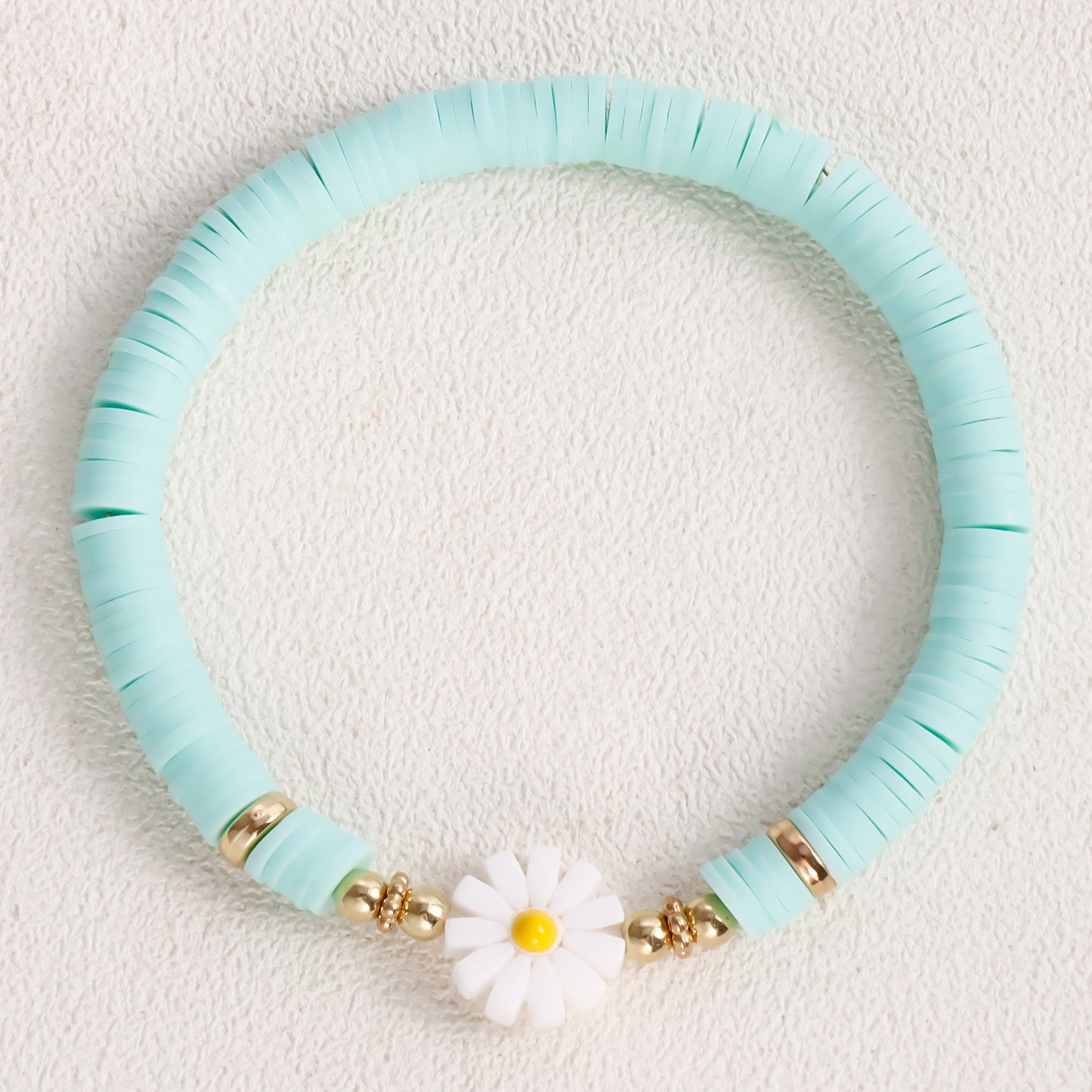 Casual Geometric Round Floral Resin Plated Bracelet for Women