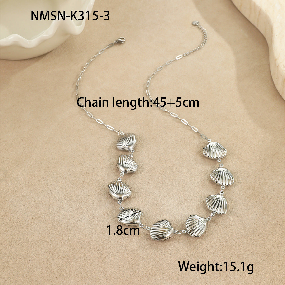 Collar con colgante de estrella de mar y concha marina minimalista de moda en acero inoxidable con acabado chapado para mujer