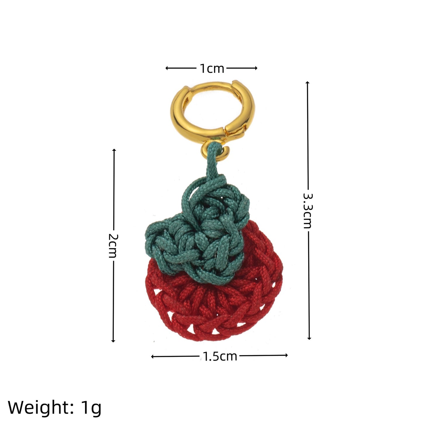 Colorful Fruit Apple Strawberry Pearl Bow Plated Brass Charm Bar