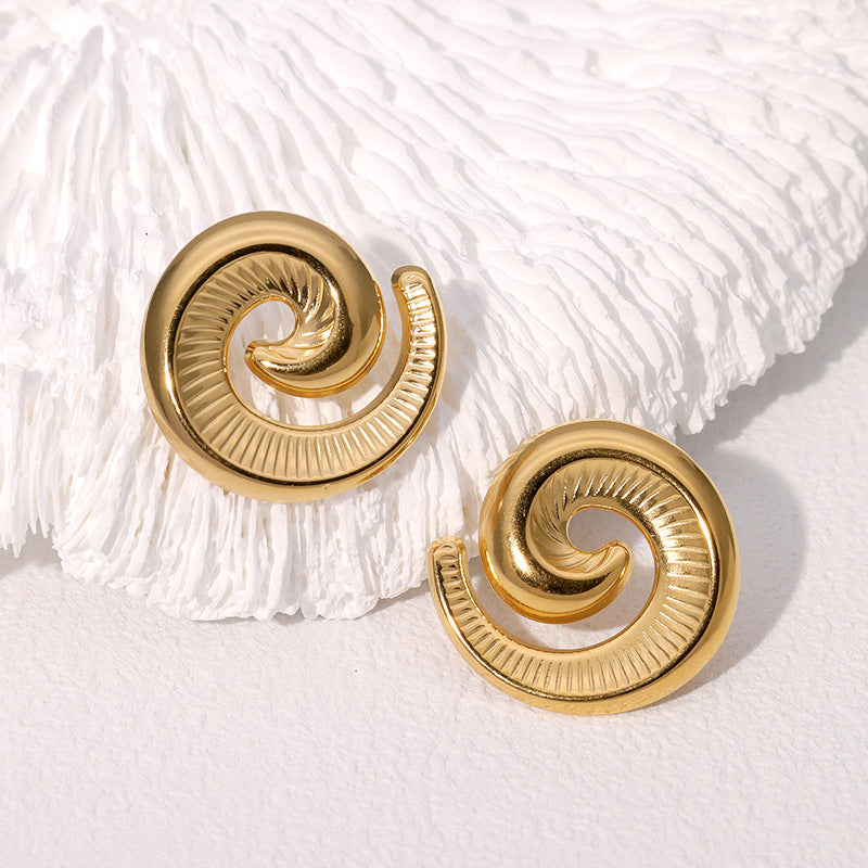 Orecchini da donna minimalisti geometrici vintage in acciaio inossidabile con finitura placcata