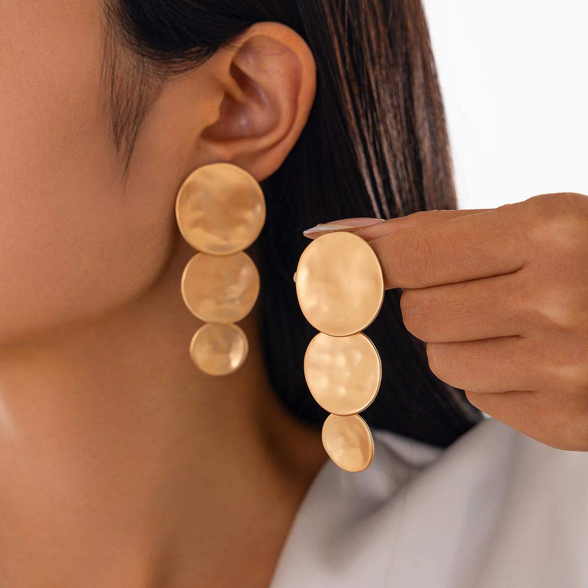 Geometric Teardrop Zinc Alloy Plated Earrings for Women