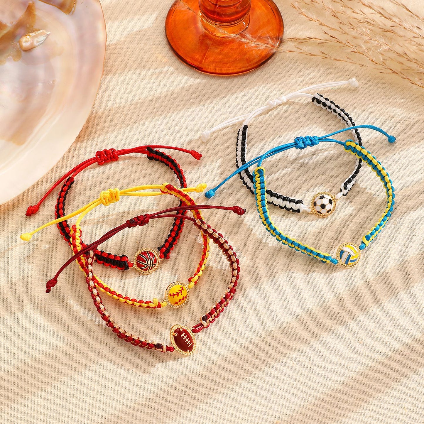 Bracciale in lega rotondo intrecciato sportivo unisex