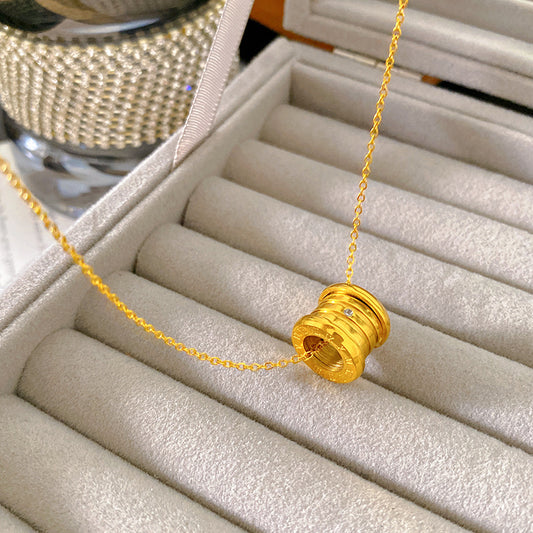 Casual Geometric Round Titanium Steel Plated Pendant Necklace for Unisex