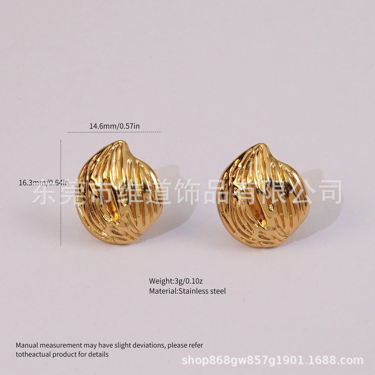 Beach Style Stainless Steel Geometric Starfish Shell Stud Earrings for Women