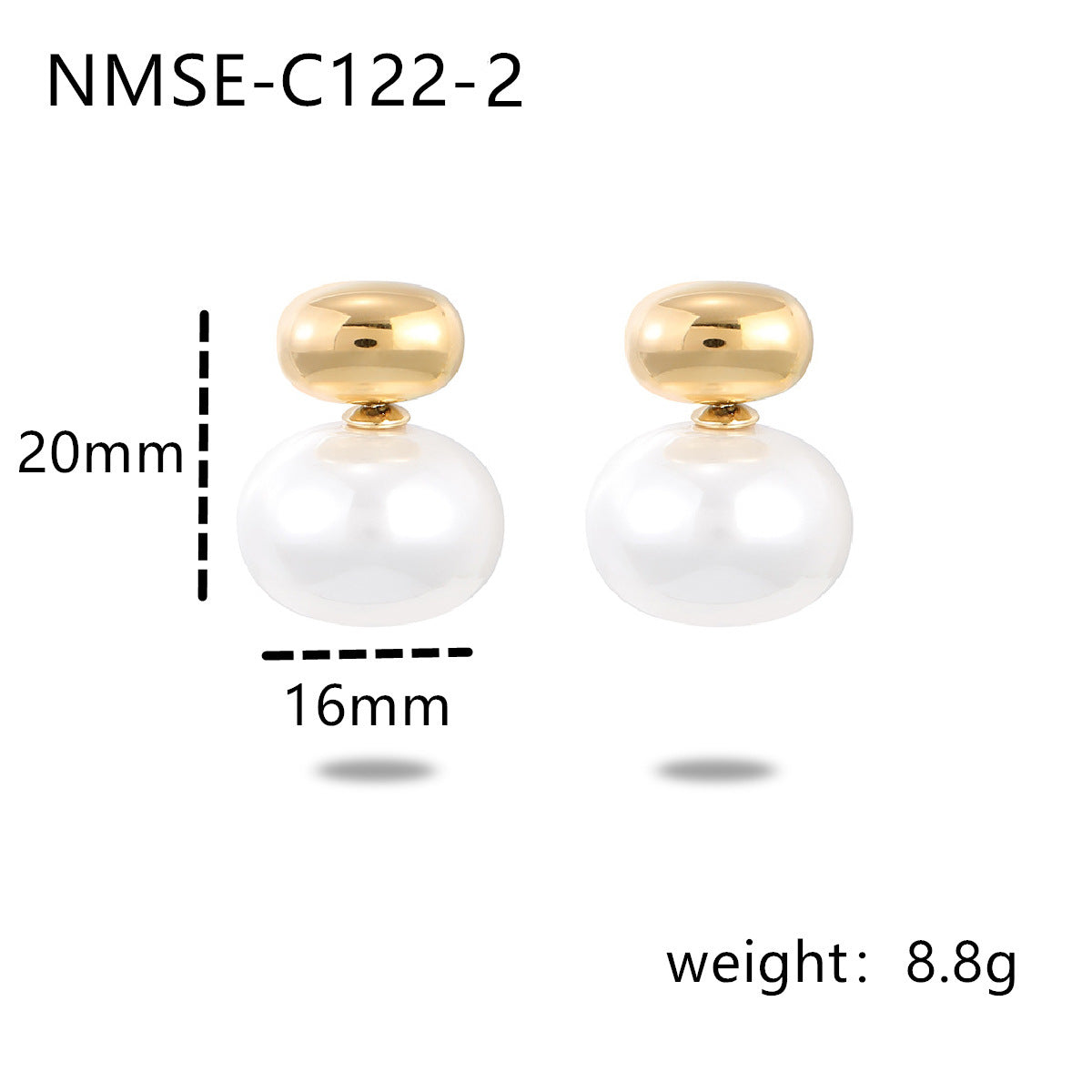 Pendientes de titanio con perlas ovaladas vintage para mujer con acabado chapado, diseño de lujo minimalista