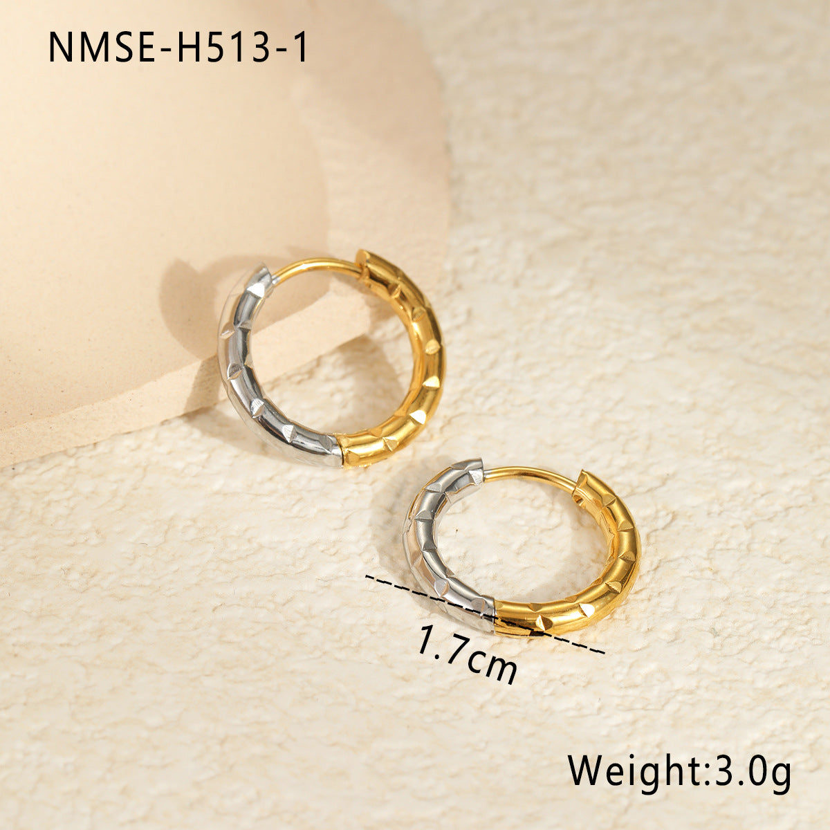 Pendientes de Aro Minimalistas Geométricos de Acero Inoxidable con Baño de Oro y Plata para Mujer