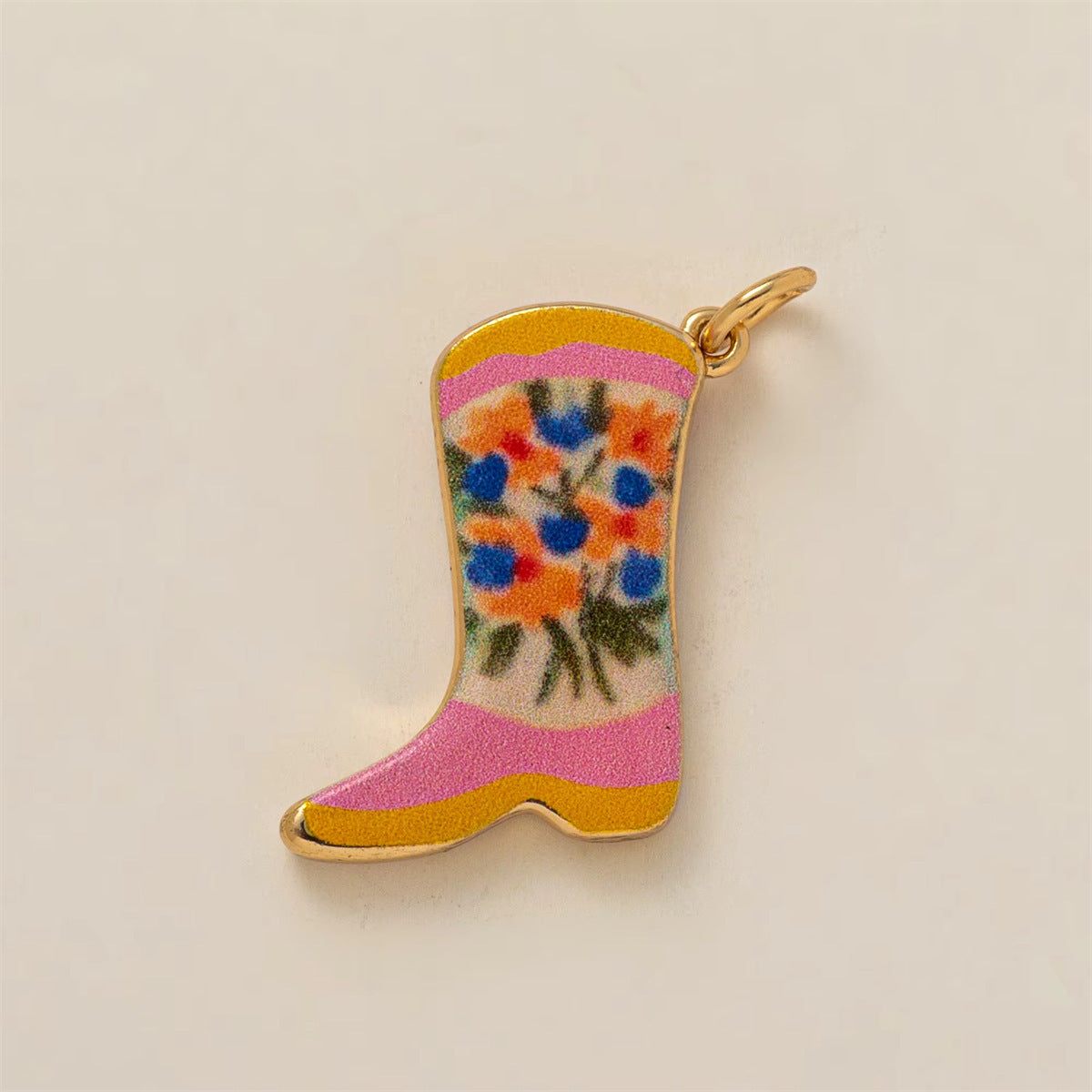 Fashion Gold Plated Brass Boot Charm Bar PVD Coated DIY Pendant