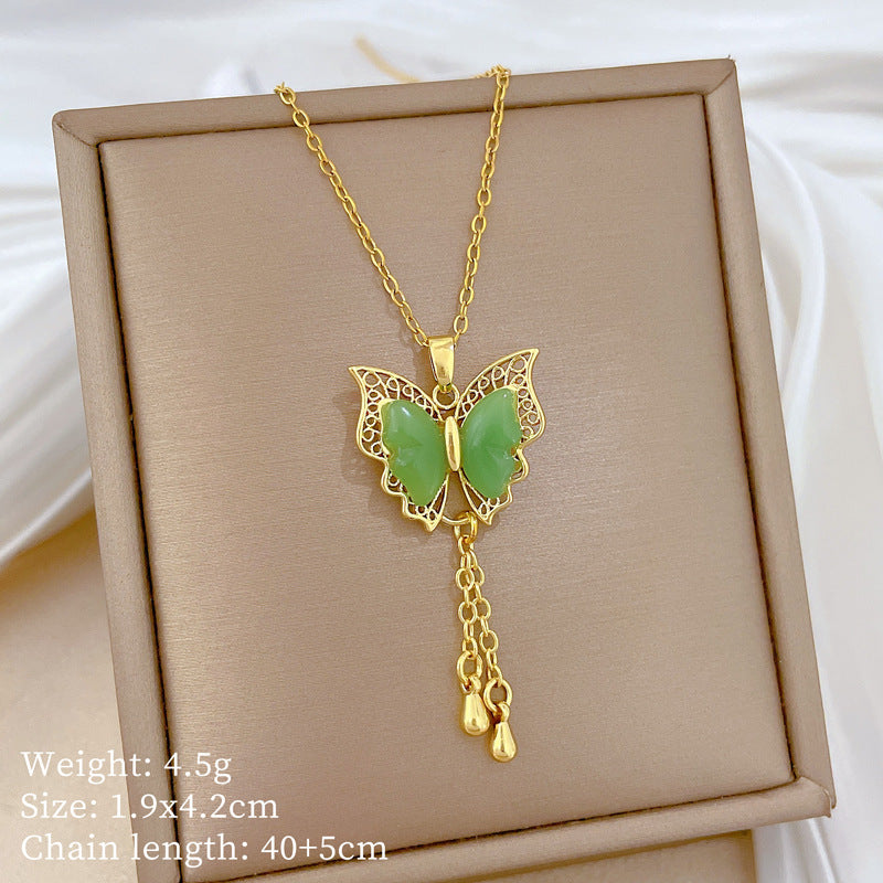 Sweet Minimalist Cross Micro-Inlaid Cubic Zirconia Brass Pendant Titanium Steel Necklace for Unisex