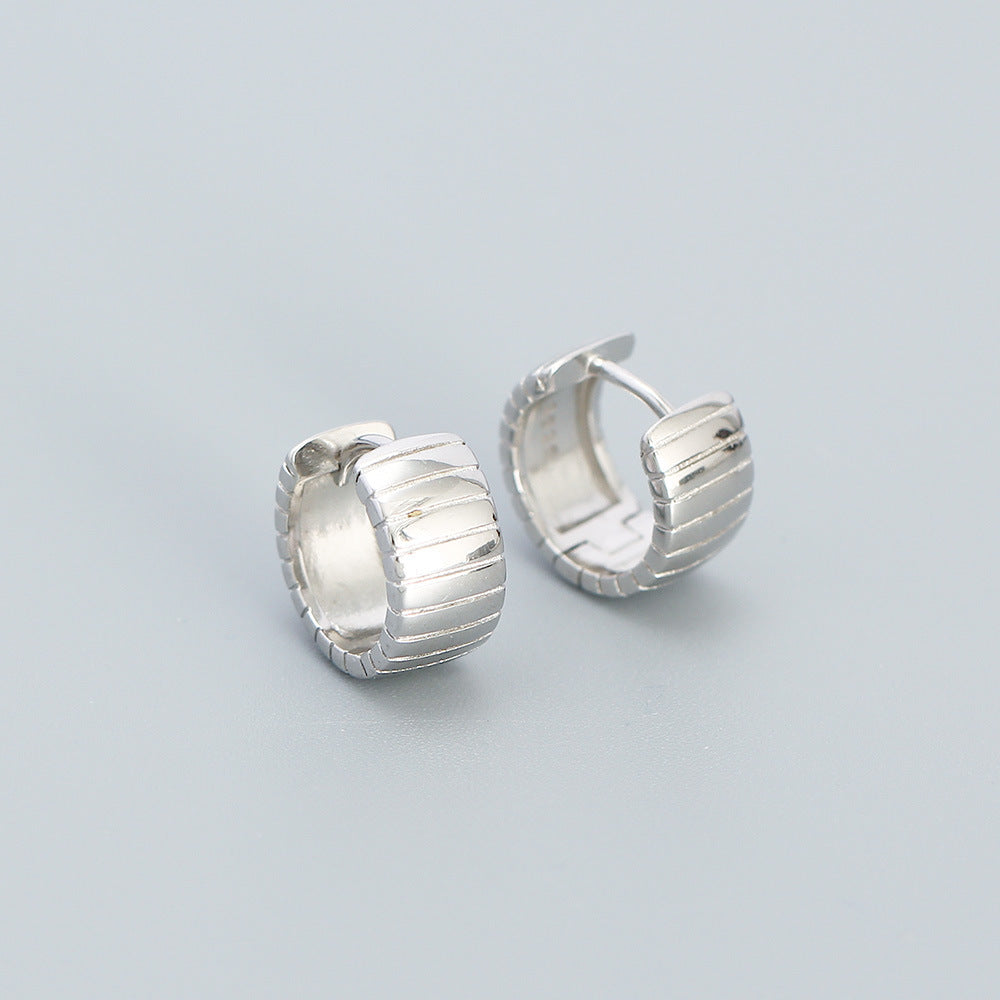 Orecchini a Cerchio Geometrici Minimalisti da Donna in Argento Sterling 925 con Finitura Galvanizzata
