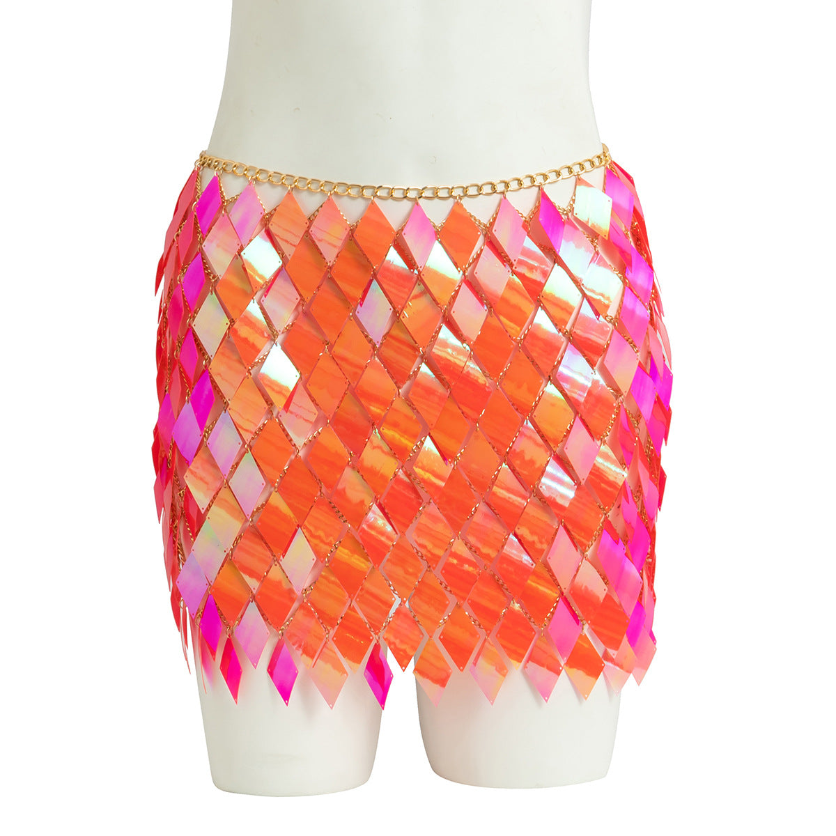 Sexy Geometric Checkered Acrylic Body Chain Bikini Waist Chain for Women Party Fashion