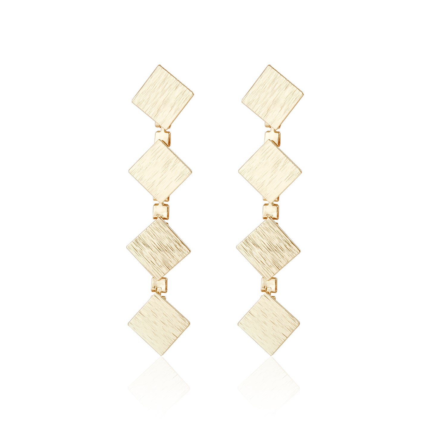 Vintage Geometric Square Brushed Alloy Necklace Casual Plated Pendant Chain for Women and Men