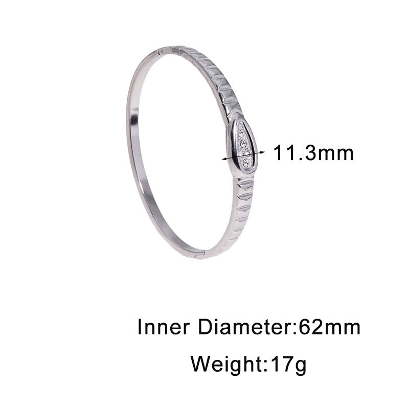 Minimalist Gold Plated Oval Geometric Titanium Steel Bracelet for Women