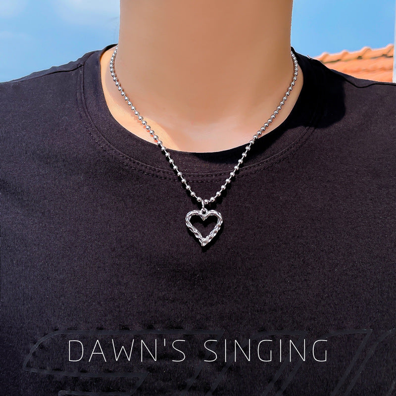 Punk Minimalist Stainless Steel Letter Geometric Necklace for Women, Distressed Finish, Irregular Chain Style, Unisex Fashion Jewelry