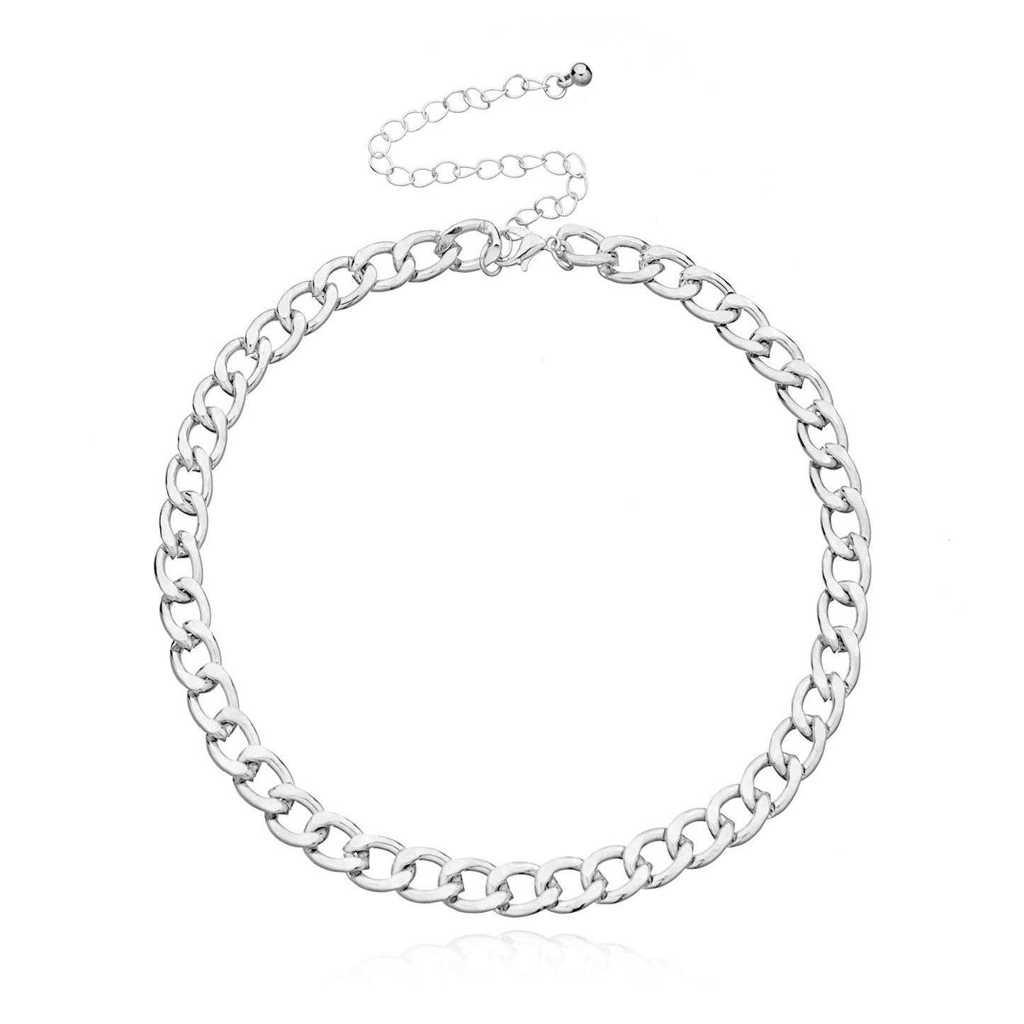 Geometric Short Chunky Necklace in Alloy with Plated Finish for Women and Men