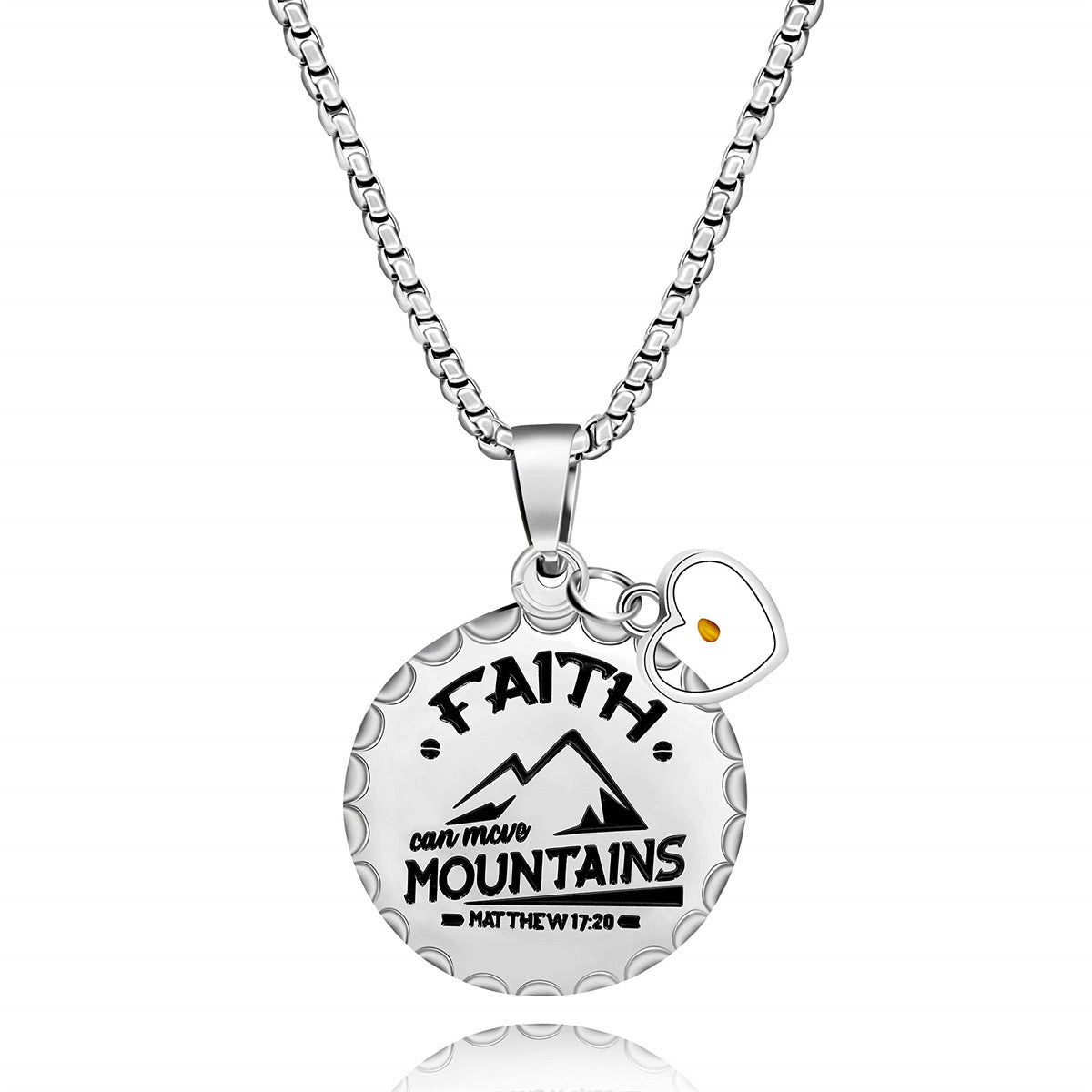 Collana con Pendente Geometrico Minimalista in Acciaio Inossidabile con Ciondolo a Moneta in Titanio Lucido per Unisex
