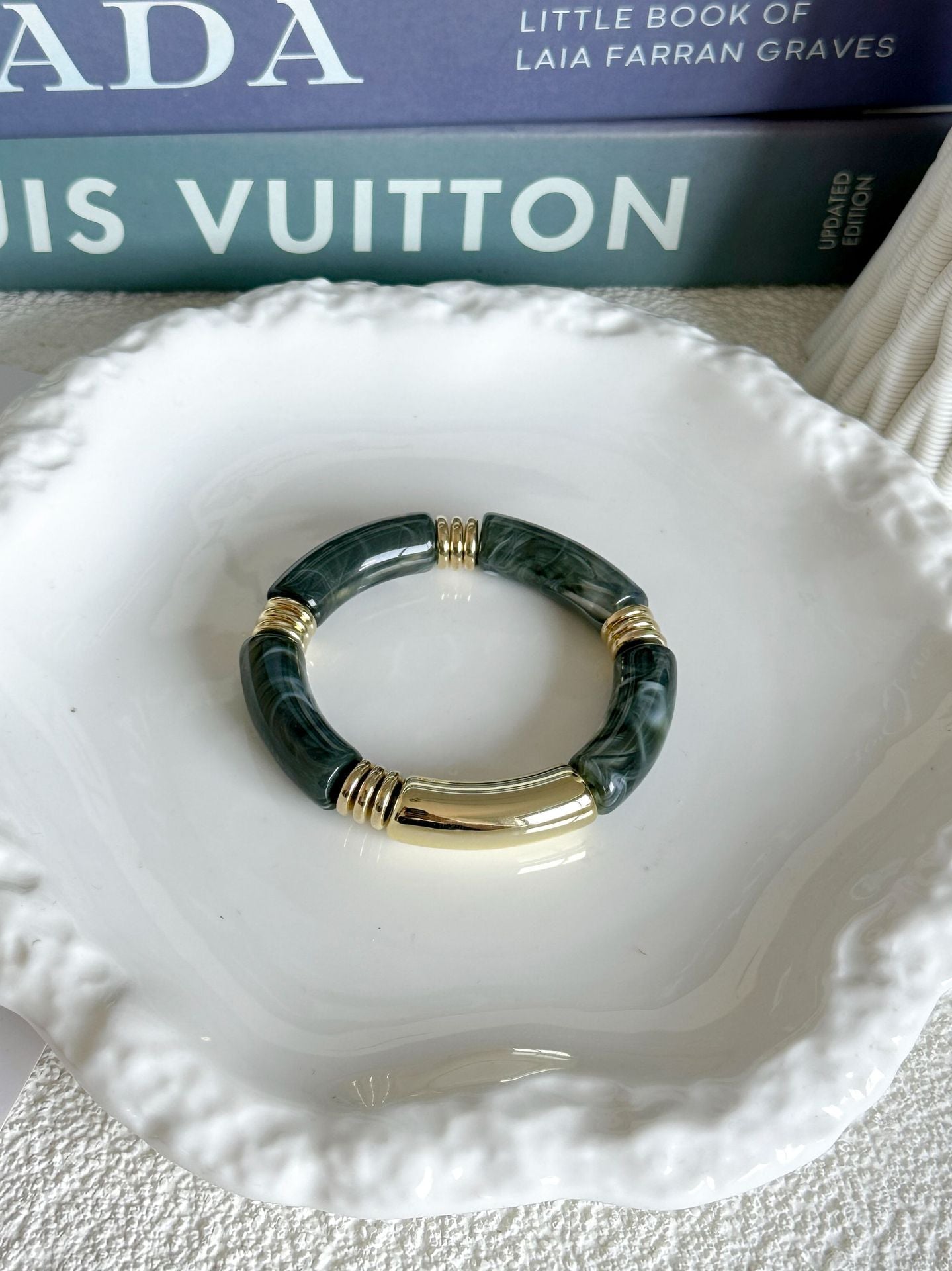 Bracciale a fascia larga in lega placcata geometrica Hip-hop Streetwear