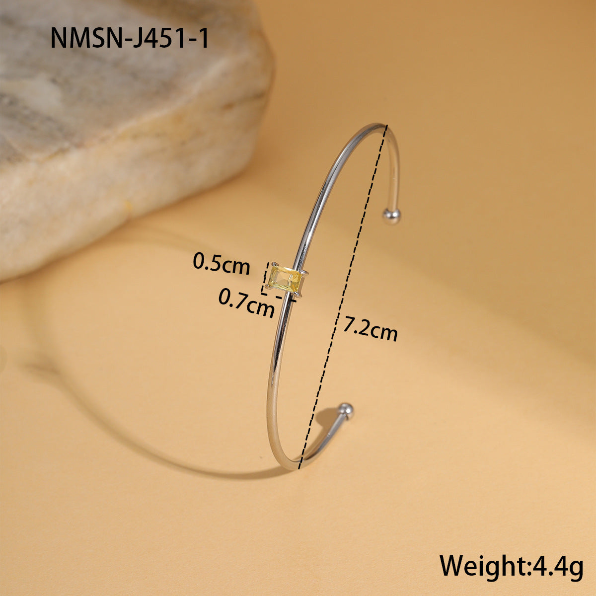 Bracciale alla moda geometrico in acciaio al titanio con intarsio di zirconi colorati da donna, gioiello anallergico placcato a mano