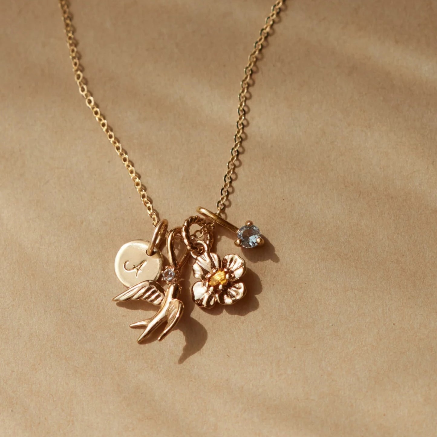 Minimalist Stainless Steel Plated Heart Pendant with Colorful Cubic Zirconia Charm Bar