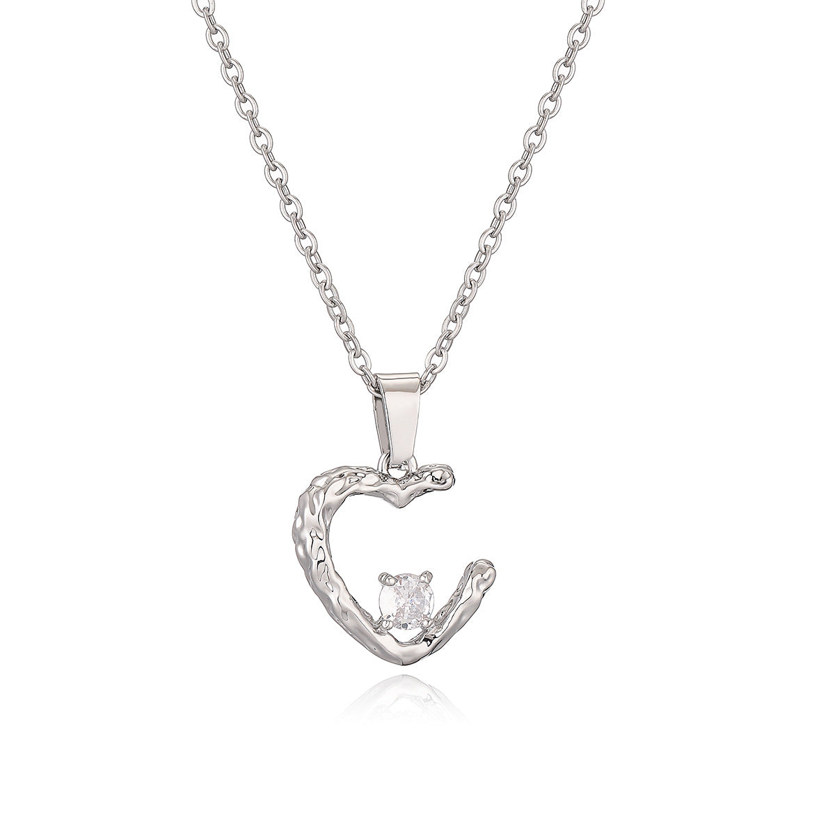 Collana con pendente geometrico minimalista da donna con base in rame placcata in oro vero e intarsio di zirconi